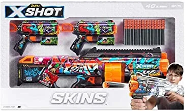 X-Shot Skins Mix 2 pcs Combo Pack, 48 Foam Darts, Shooting distance of 27M/90FT