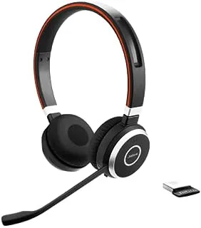 جابرا إيفولف 65 SE سماعة أذن لاسلكية ستيريو - سماعات معتمدة للاتصالات الموحدة مع بطارية تدوم طويلاً - محول بلوتوث USB-A - أسود