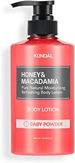 Kundal Honey & Macadamia Pure Natural Moisturizing Refreshing Body Lotion Baby Powder, 500ml