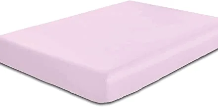 شرشف سرير قطن هوم سوبر سوفت ، مقاس مفرد ، وردي (120 × 200 + 25 سم)
