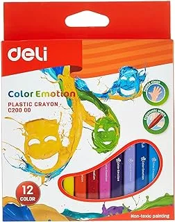 أقلام تلوين بلاستيكية ملونة من ديلي Ec20000 مكونة من 12 قطعة