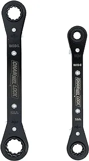 Channellock 841S 8-in-1 SAE Ratcheting Wrench Set | 8 sizes in 2 Pieces Including 5/16, 3/8, 7/16,9/16, 5/8, 11/16, 3/4-Inch | 12 Point Ratchet | Heat Treated for Durability | Made in USA, Black