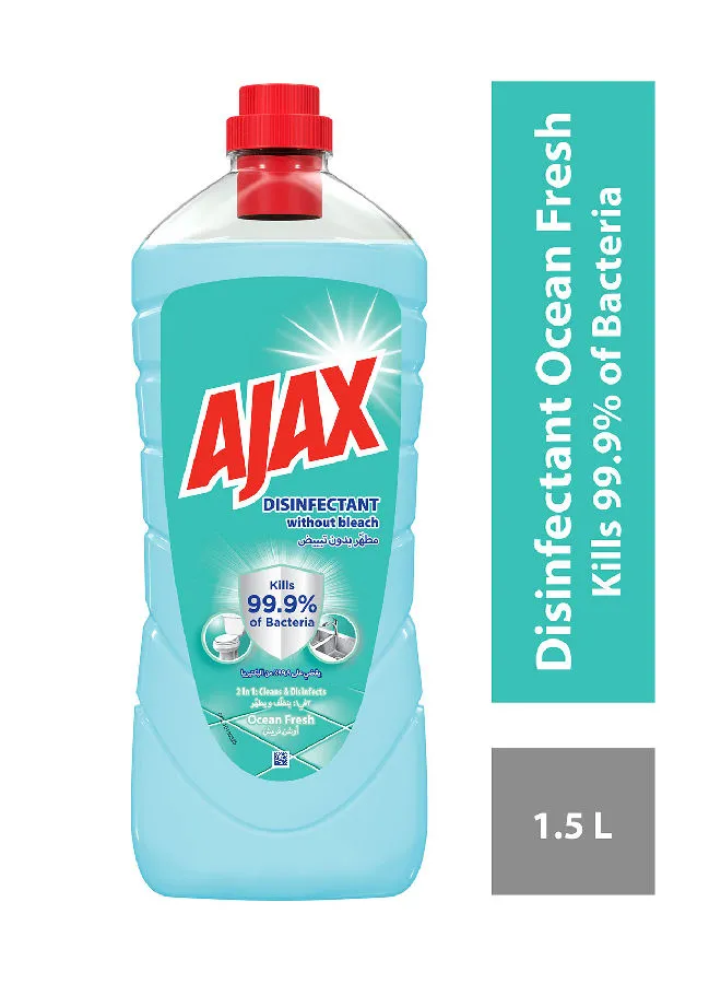 Ajax 2 In 1 Antibacterial All Purpose Disinfectant Cleaner Clear 1.5Liters
