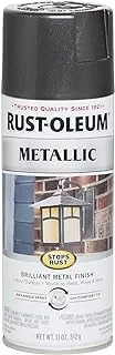 Rust-Oleum 244228 Stops Rust Metallic Spray Paint, 11 Ounce, Charcoal