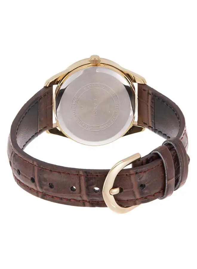 CASIO Women's Leather Analog Wrist Watch LTP-V005GL-7BUDF