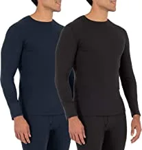 Fruit Of The Loom mens Recycled Waffle Thermal Underwear Crew Top (1 and 2 Packs) Pajama Top