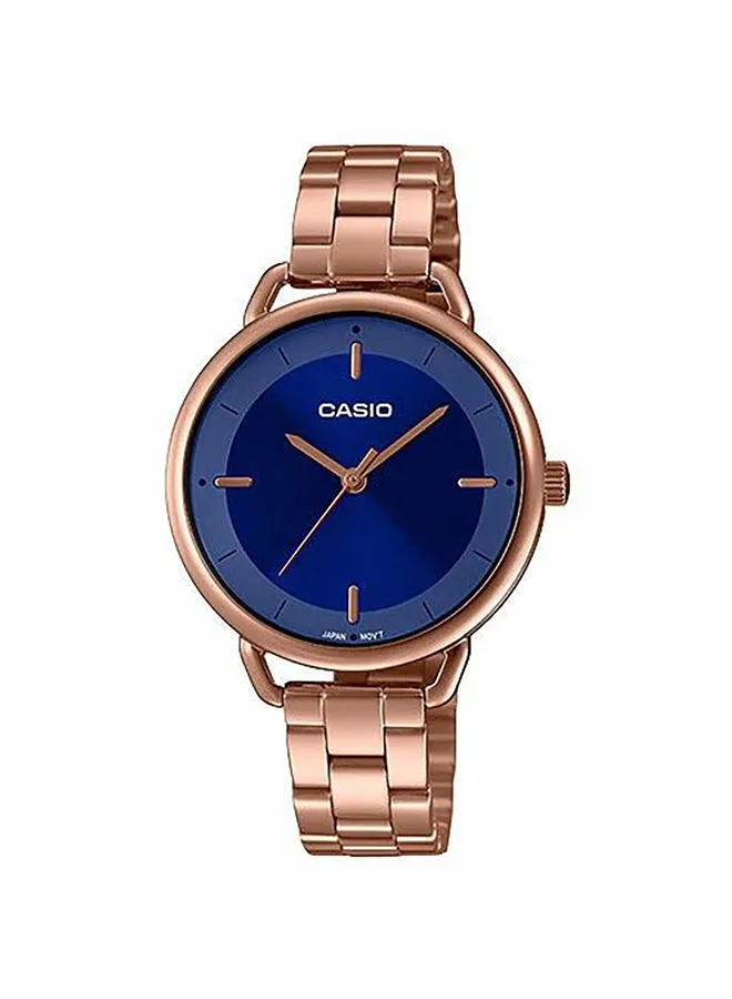 CASIO Women's Stainless Steel Analog Quartz Wrist Watch LTP-E413PG-2ADF navy/Gold
