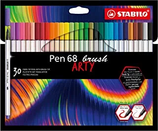 قلم STABILO Premium ذو ​​طرف ليفي 68 فرشاة ARTY - محفظة من 30 - ألوان متنوعة