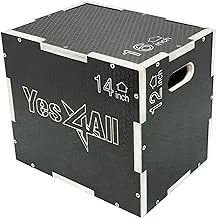 صندوق رقائق خشبي 3 في 1 من Yes4All، صندوق بليومتري للتخطي، والقفز، والطعنات، والقفزات الصندوقية، والقرفصاء، والخطوات، والانخفاضات، والمزيد