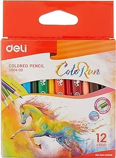 DELI Colored Pencils Set, Short Colored Pencils, Art Supplies for Drawing, Sketching, Painting and Coloring, Pre-sharpened, Short rod, Pack of 12 pcs EC09900