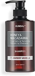 Kundal Honey and Macadamia Pure Natural Balancing Refreshing Shampoo 500 ml, Amber Vanilla