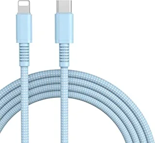EKR iPhone Charger Cable 1M USB C to Lightning Cable Fast Charging Braided Cord 20W Fast PD Charge for iPhone 14/14 Pro/14 Plus/14 Pro Max, ipad Pro, iPhone 8-13 All Series Blue