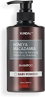 Kundal Honey and Macadamia Pure Natural Balancing Refreshing Shampoo 500 ml, Baby Powder