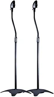 Monoprice 5 lb. Capacity Speaker Stands - Black (Pair) Height Adjustable From About 26.8in to 43.3in