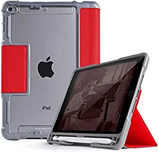Stm Dux Plus Duo Rugged Case For Ipad Mini 5Th/4Th Gen - Anti-Slip/Kids Friendly/Drop Protection Case, 360 Degree Protection, Clear Transparent Back, Sleep/Wake Function, Supports Multi View - Red