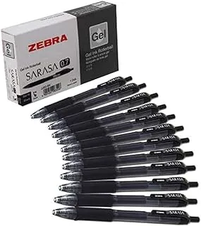 أقلام زيبرا ZEB46810 ، 0.7 ملم ، أسود (مجموعة 12 قلم)