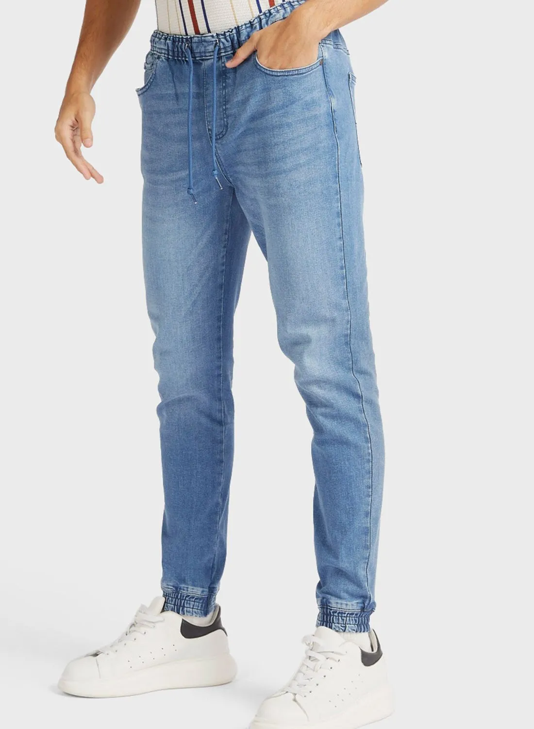 Lee Cooper Mid Wash Relaxed Fit Jog Jeans