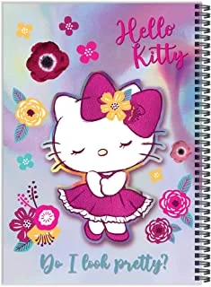 HELLO KITTY A4 Spiral Notebook, With Gold Foil or UV glitter, 100 Sheets