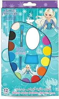 Snow Princess 12 Colors Watercolor Paint Set For Kids With Brush,