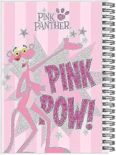 PINK PANTHER A6 Spiral Notebook, With Gold Foil or UV glitter,70 Sheets