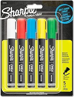 Sharpie Chalk Markers | Wet Erase Chalk Pens | Assorted Colours | 5 Count