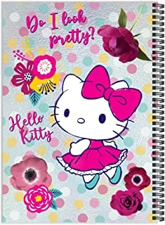 HELLO KITTY A4 Spiral Notebook, With Gold Foil or UV glitter, 100 Sheets,Spiral notebook Writing for Schools & Classrooms