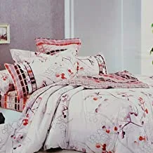 Savoy King Bed Cover Set, Multicolour, 7 Pieces | 50% Polyester, 50% Cotton | 1 Bed cover 259x242cm, 1 Bedskirt 198x203cm, 1 Fitted Sheet 198x203cm, 2 queen Pillow Case 51x75cm, 2 Cushions 40x40cm