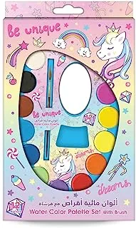 Unicorn 12 Colors Watercolor Paint Set For Kids With Brush,