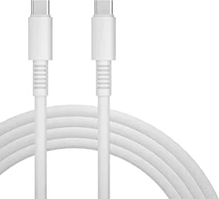 EKR 3A USB-C to USB-C Nylon Braided Data Cable, 1 Meter Length, White