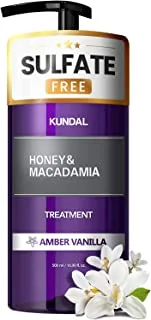Kundal Honey and Macadamia Hydro-Intensive Protein Premium Hair Treatment العنبر الفانيليا ، 500 مل