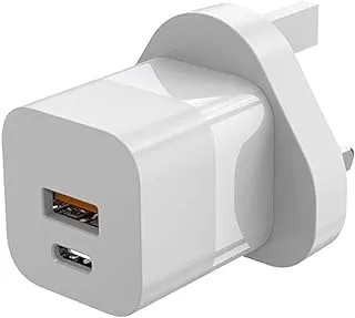 محول طاقة EKR 33W GaN Type C Plus USB A ، أبيض
