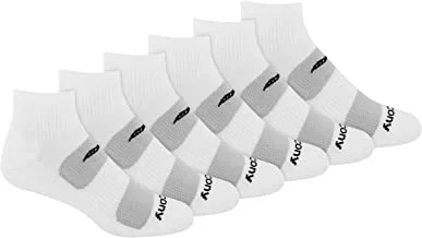 Saucony mens Multi-Pack Mesh Ventilating Comfort Fit Performance Quarter Socks (6 & 12 Pairs) Running Socks