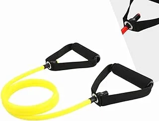 ECVV Fitness Pull Rope Elastic Rope Resistance Bands Resistance Tubes with Foam Handles, Exercise Tubes For Resistance Training, Fitness Pilates Strength Training, Home Workouts (YELLOW)