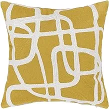 DONETELLA Cushion Cover, 45x45 cm (18x18 inch) Throw Pillowcase With Beautiful Embroidered Abstract Art Cushion Case, Suitable For Sofa Bed Living Room And Couch (Without Filler) (Yellow)
