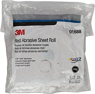 3M Stikit Red Abrasive Sheet Roll, 01688, No Hole, 2-3/4 in x 25 yd, 80+ Grade, Automotive Sanding Roll Sandpaper for Coating Removal, Body Repair, Auto Sanding