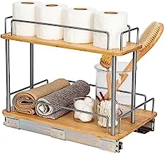 Household Essentials 1265B-1 Glidez Under Sink Sliding Organizer | Pull Out Cabinet Shelf | Wood | 11.5 Inches Wide 17.75