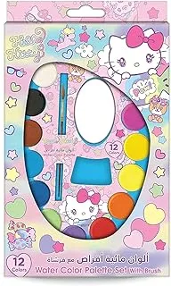 Hello Kitty 12 Colors Watercolor Paint Set For Kids With Brush