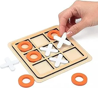 ECVV Wooden Board Tic Tac Toe Game XO Table Toy Classical Family Children Puzzle Game Educational Toys, (ASSORTED 1 PIECE)