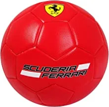 Ferrari Soccer Ball Red with Black Stripe Size 5 - Machine-Stitched Construction , PVC Material , for All Kind of Grounds