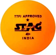 Stag One Star Plastic Table Tennis Ball, 40mm Pack of 12 (Orange)
