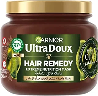 غارنييه ألترا دوكس Mythic Olive Extreme Nutrition Hair Remedy Mask للشعر الجاف 340 مل
