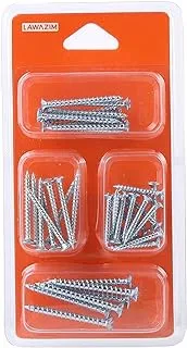Lawazim hardware nails metal screw assortment kit 144 pices | picture hanging nails | galvanized nails | small nails for hanging pictures | 4 size assortment for finish nails, wood nails, wall nails