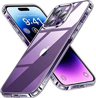 ECVV Clear Transparent iPhone 14 Pro Max Case (2022) Anti-Yellowing Military,Ultra-Thin,Shock Absorption Anti-Scratch Back Cover-Crystal Clear.