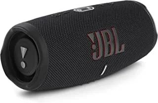 مكبر صوت محمول JBL Charge 5 ، بنك طاقة مدمج ، صوت JBL Pro قوي ، مشعات جهير مزدوج ، بطارية 20 ساعة ، IP67 مقاوم للماء والغبار ، دفق لاسلكي ، توصيل مزدوج - أسود ، JBLCHARGE5BLK