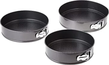 ECVV Baking Pan Round Set with Removable Bottom Nonstick 3 Pieces 7'' 8'' 9'' Spring Form Pan Cake Pan Dishwasher Safe Food Grade Baking Bakeware Pan with Heat Resistant-Oven Toaster Cheesecake