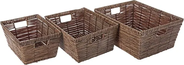 Whitmor Distressed Rattique Storage Baskets Set of 3