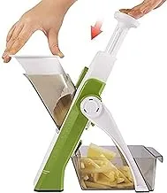 ECVV Vegetable Cutter,Multifunctional Vegetable Slicer with Stainless Steel Blades, Manual Food Cutter for Chef and Household (RANDOM COLOR)