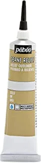 Pebeo Vitrail, Cerne Relief Dimensional Paint, 37 ml Tube with Nozzle - Gold, 1.25 Fl Oz (Pack of 1)