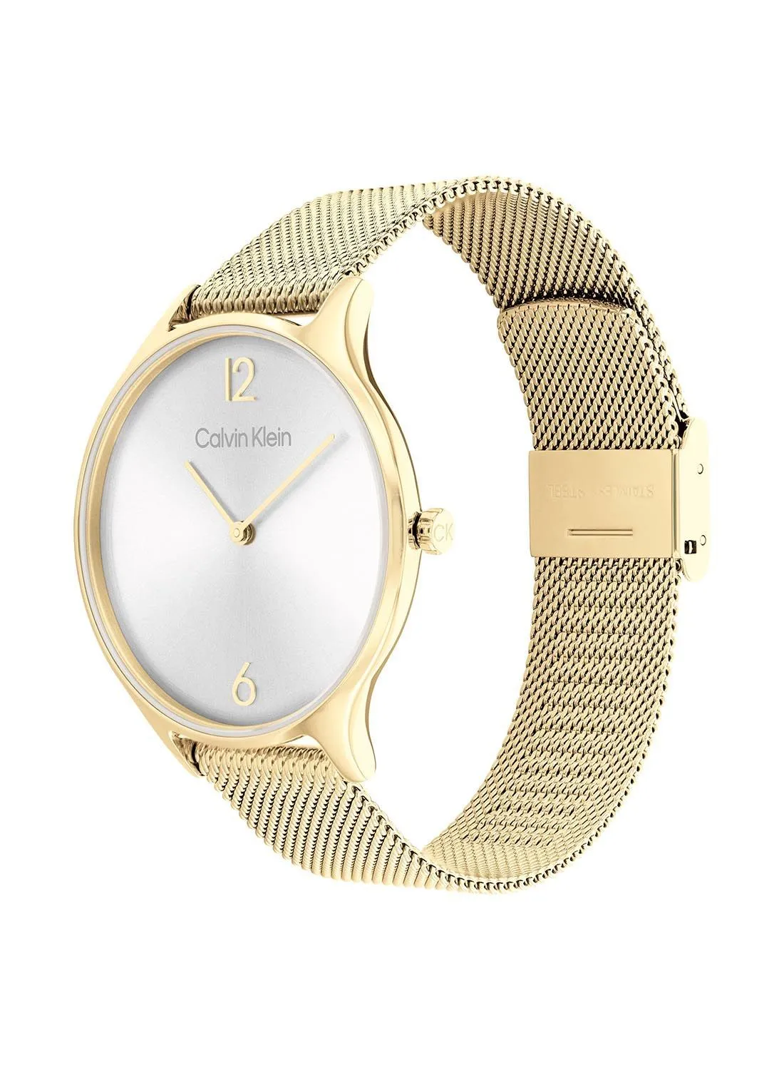 CALVIN KLEIN Analog Round Waterproof  Wrist Watch With Gold Strap 25200003