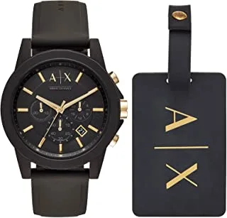 Armani Exchange Men's Chronograph Watch, 44mm case size, silicone strap